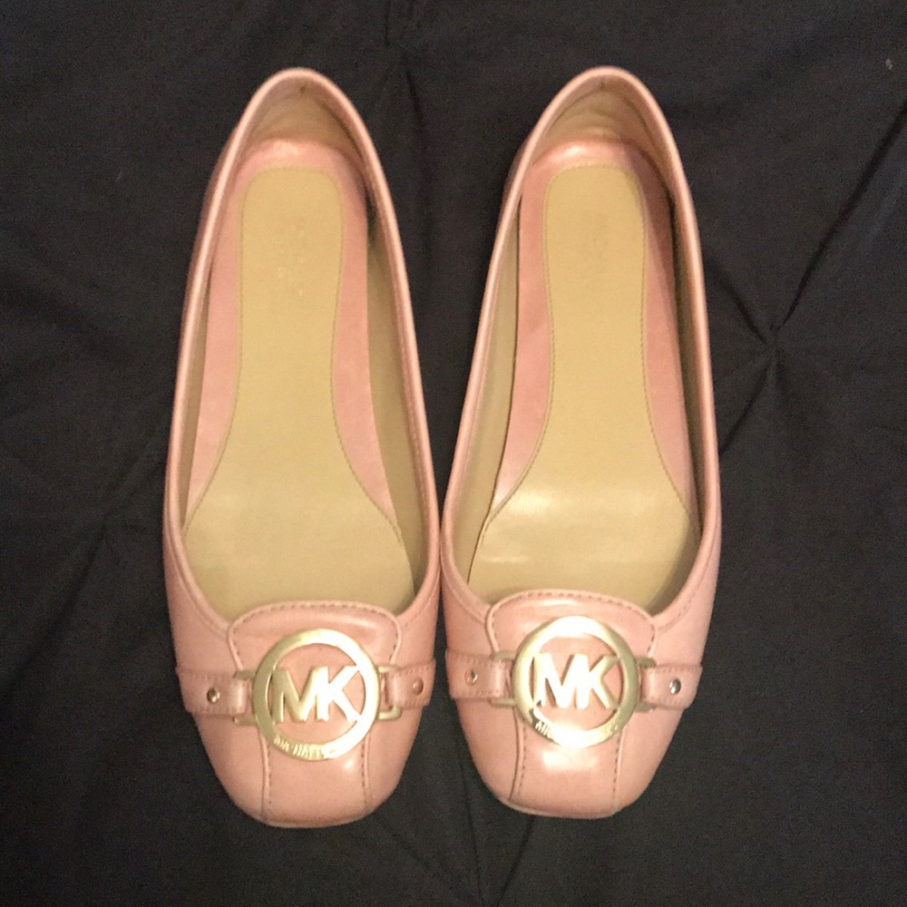 Michael Kors Pink And Gold Flats